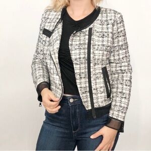 Milly White Tweed Jacket Skirt Suit Set